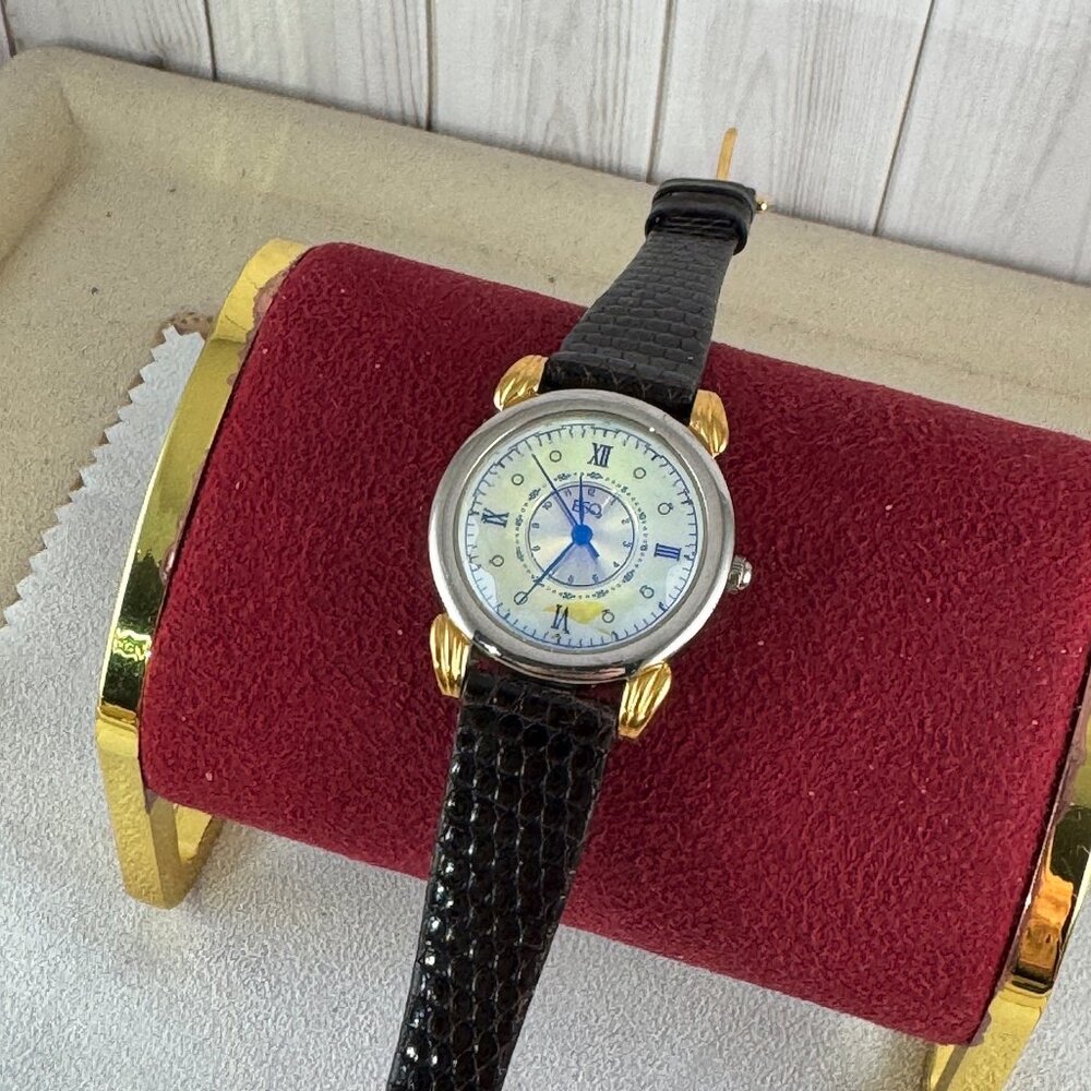 Fabulous Vintage Movado ESQ Watch 2 tone Gold and Silver Faceted Prism Crystal